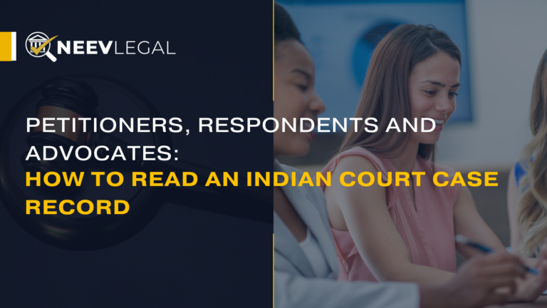 How to read an Indian court case record - petitioners, respondents and advocates